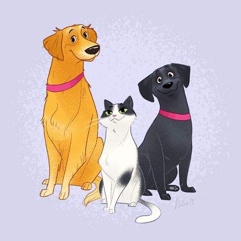 Want 15% off? Enter SMILE15 during checkout. Cartoon Dogs Character Design, Cat Character Illustration, Dog And Cat Illustration, Dog Character Design, Cartoon Dog Drawing, Dog Portraits Illustration, Dogs Cartoon, Dog Design Art, Digital Pet Portrait