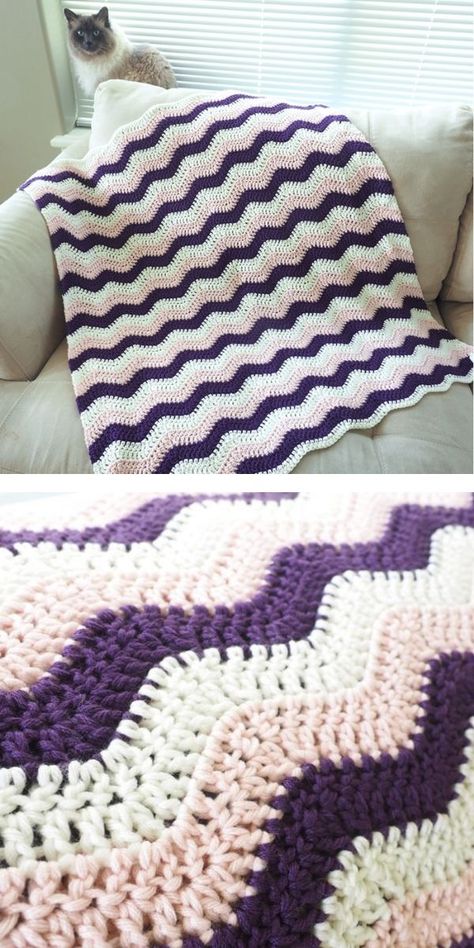 Ripple Crochet Blankets, Ripple Crochet, Crochet Ripple Blanket, Heavy Blanket, Cozy Crochet, C2c Crochet, Cooling Blanket, Crochet Blankets, Afghan Crochet Patterns