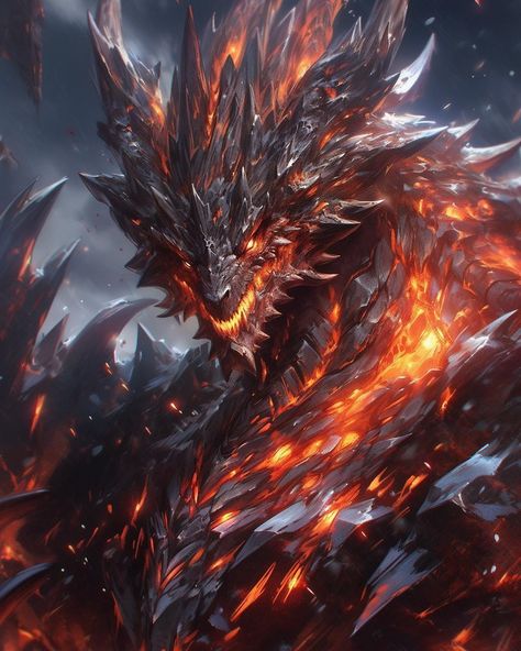 Magma Dragon, Dragon Concept Art, Dragon Transformation, Fantasy Dragon Art, Dragon Concept, Elemental Dragons, Business Card Design Black, Robot Animal, Fantasy Demon