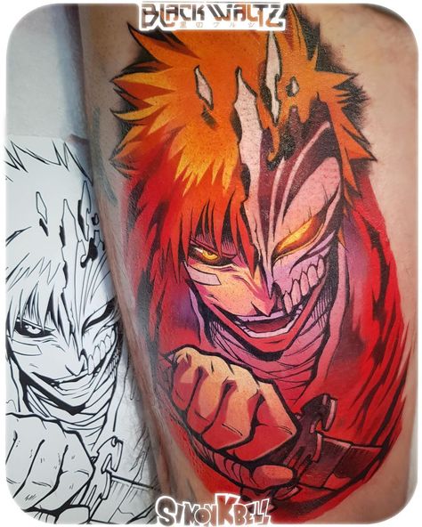 Bleach Ichigo Tattoo, Ichigo Tattoo, Bleach Tattoo, Bleach Ichigo, The Incredible Journey, Declaration Of Love, Beauty In Art, Mask Tattoo, Ichigo Kurosaki