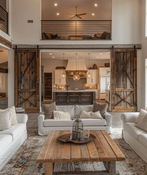 Barndominium Interior, Barn House Interior, Barn House Design, Barn Living, Barn Style House Plans, Dream Life House, Future House Ideas, Dream House Rooms, Barn Style House