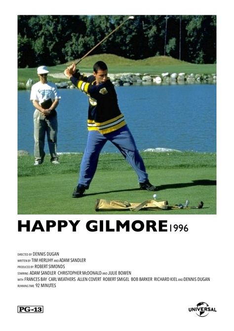 Movies I Consider Perfect, Film Poster Ideas, 90s Movie Posters, Movie Series Poster, 90s 2000s Movies, Movie Poster Room, Mens Room Decor, Happy Gilmore, Carl Weathers