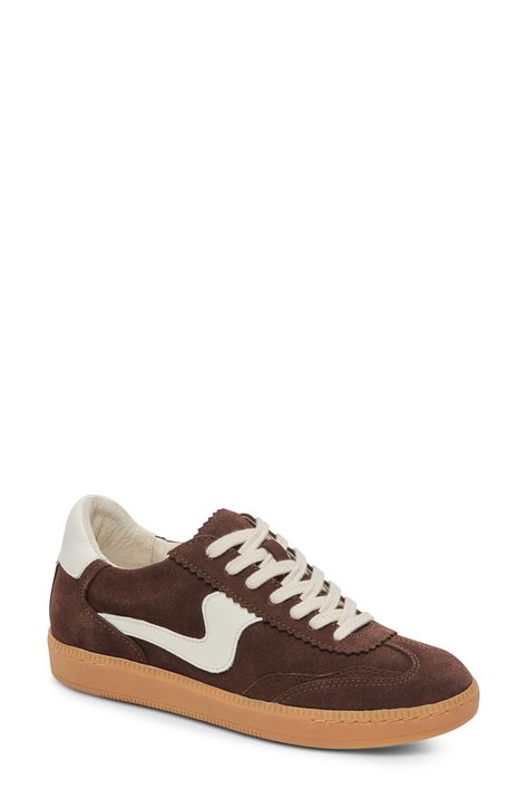 Dolce Vita Notice Sneaker available at #Nordstrom Dolce Vita Sneakers, Sneakers Brown, Brown Sneakers, Dolce Vita Shoes, Brown Suede, Up Styles, Honeycomb, Womens Sneakers, Leather Upper