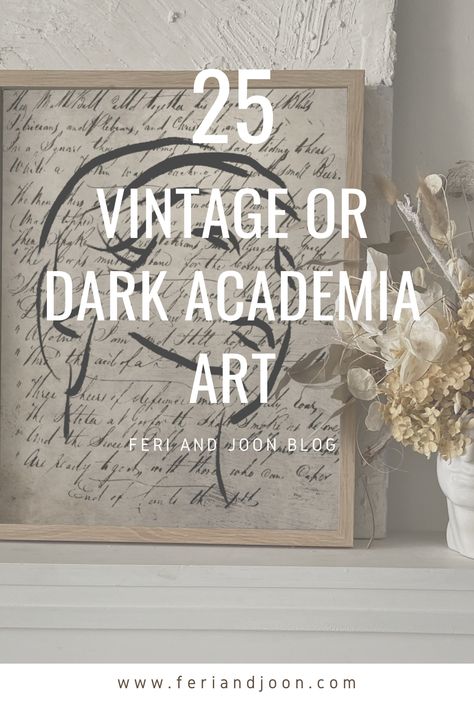 Modern Vintage Art, Mid Century Modern Room, Decor Dark Academia, Dark Academia Art, Academia Art, Large Framed Art, Cottagecore Art, Modern Framed Art, Art Area