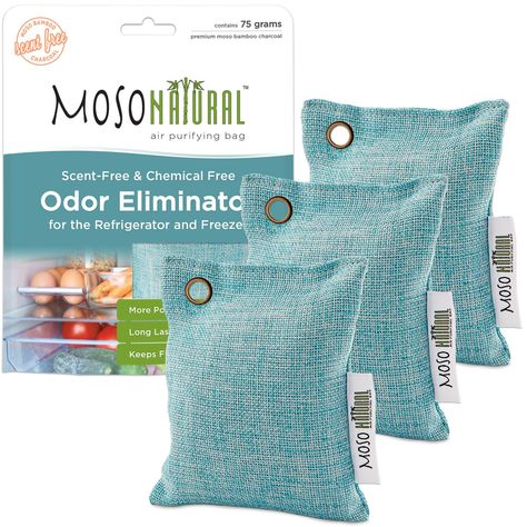 PRICES MAY VARY. WHAT IS A FRIDGE MOSO BAG? An extremely effective air purifier that naturally absorbs odors, ethylene gas and moisture. Filled with just one powerful ingredient: moso bamboo charcoal, the Moso Bag will keep your refrigerator fresh, dry and odor free. MORE POWERFUL THAN BAKING SODA USE IN SMALL AREAS: Perfect for Refrigerators, Freezers and Coolers. Metal grommet with included suction cup allows you to place your Moso Bag out of the way. LONG LASTING AND EASY TO USE: With routine Fridge Deodorizer, Fridge Odor, Odor Absorber, Moso Bamboo, Baking Soda Uses, Air Purifying, Fridge Organization, Odor Eliminator, Freezers