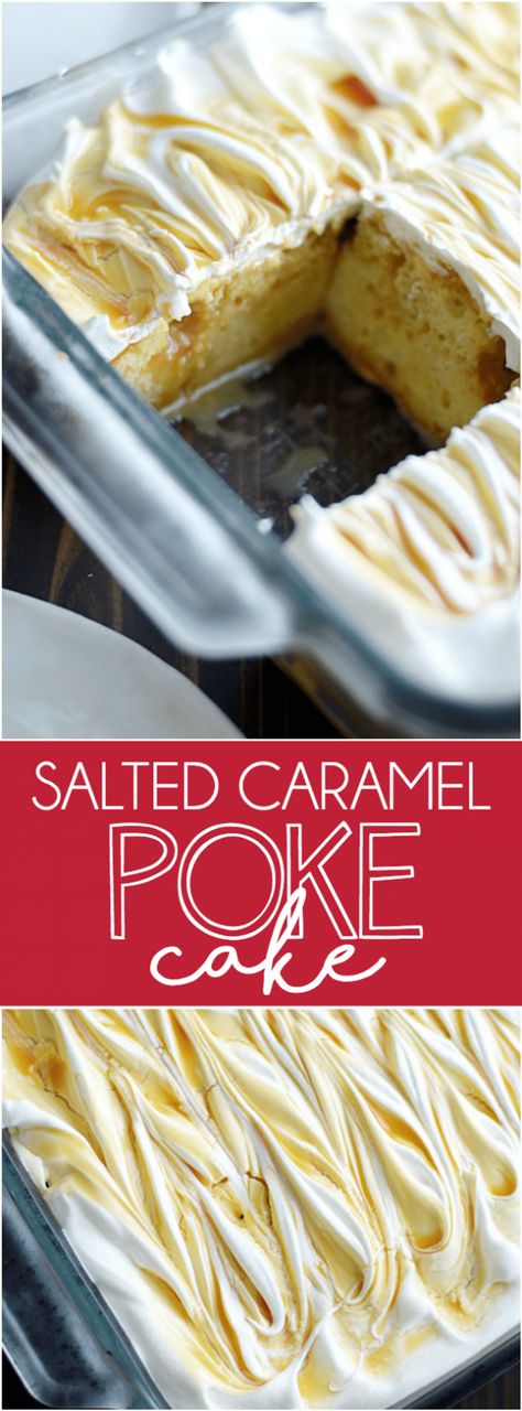 Salted Caramel Dump Cake, Cheesecake Poke Cake, Caramel Poke Cake, Yellow Cake Recipe, Salted Caramel Cheesecake, Dump Cakes, Diy Easy Recipes, Cake Cheesecake, Cheesecake Pudding