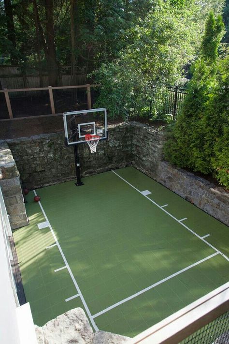 Tennis Court Backyard, Backyard Court, Home Basketball Court, Basketball Court Backyard, Backyard Sports, Backyard Basketball, Outdoor Basketball Court, Indoor Basketball Court, Indoor Basketball