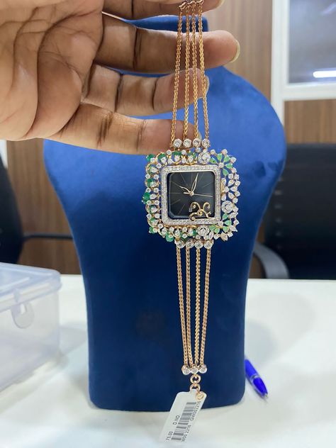 Gold Watches Women Jewellery, Gold Watches Women Indian, Gold Bangle Watch, Classy Jewellery, Watches Design, Camera Necklace, Wedding Jewelry Sets Bridal Jewellery, Jhumka Designs, Diamond Watches Women