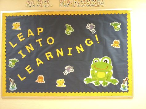 Leap into Learning! New school year bulletin board. :) New School Year Bulletin Board, School Decorations, New School Year, New School, Bulletin Boards, Bulletin Board, School Year