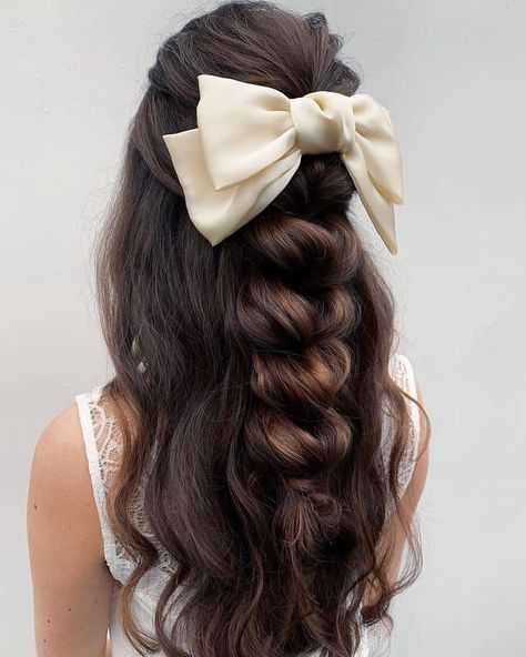 Half Pony Hairstyles, Bow Braid, Ponytail Hairstyles Tutorial, Half Up Wedding, Half Up Wedding Hair, Pony Hairstyles, Ponytail Hairstyles Easy, Bow Hairstyle, Fancy Hairstyles