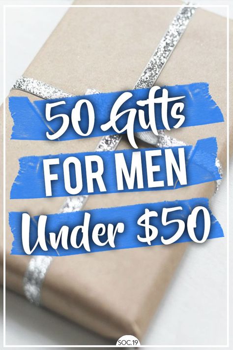 50 Gifts For Men Under $50 Men Secret Santa Gifts, 50th Birthday Men, 50th Birthday Gifts For Men, Best Secret Santa Gifts, Traditional Anniversary Gifts, 50th Birthday Quotes, Birthday Presents For Men, Romantic Anniversary Gifts, 50 Dollars