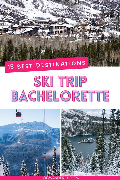 Explore top ski destinations for an unforgettable bachelorette party. Snow Bachelorette, Ski Trip Party, Bachelorette Party Trip Ideas, Winter Bachelorette Party, Fairmont Chateau Whistler, Winter Bachelorette, Ski Destinations, Ski Party, Bachelorette Party Destinations