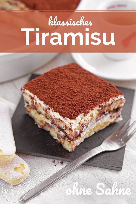 Klassisches Tiramisu, wie ich es mag - So nach Gefühl Original Tiramisu Recipe, Vegeterian Recipes, Tiramisu Dessert, Mousse Dessert, Tiramisu Cake, Tiramisu Recipe, Food Garnishes, No Bake Desserts, Cake Desserts