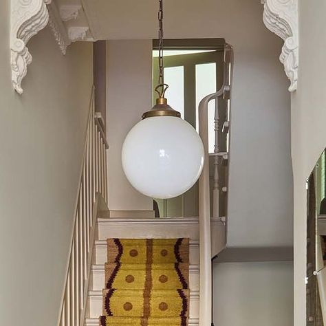 domino on Instagram: "Notice how the buttery yellow stair runner matches the buttery yellow in the floor tile? Very demure. Very mindful. 

📸 @boz_gagovski
🏠 @laurastephensid
📝 @olivialidbury" Victorian Flooring, Yellow Stairs, Hallway Staircase, Interior Hallway, Stair Runner, Interior Inspo, Interior Design Inspiration, Interior Inspiration, Interior Designers