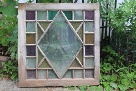 Stained Glass Frames, Diy Stained Glass Window, Hanging Stained Glass, Window Stained, Antique Stain, Sale Ideas, Stained Glass Window Panel, Farmhouse Vintage, Stained Glass Diy