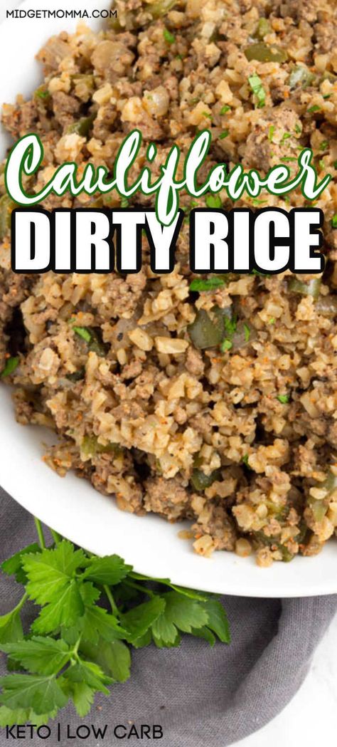 Cauliflower Dirty Rice, Keto Cauliflower Rice, Cauliflower Rice Easy, Dirty Rice Recipe, Cauliflower Rice Recipe, Recipe Cauliflower, Man Recipes, Quinoa Dishes, Frozen Cauliflower Rice