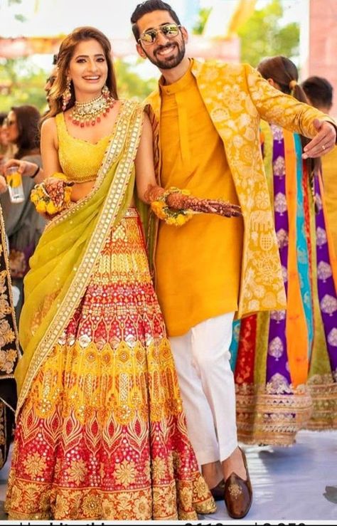 Haldi Ceremony Outfit For Men, Haldi Outfits For Bride, Ceremony Outfit, Haldi Ceremony Outfit, Haldi Dress, Wedding Kurta, Haldi Outfits, Engagement Photo Outfits Fall, Bride And Groom Outfits