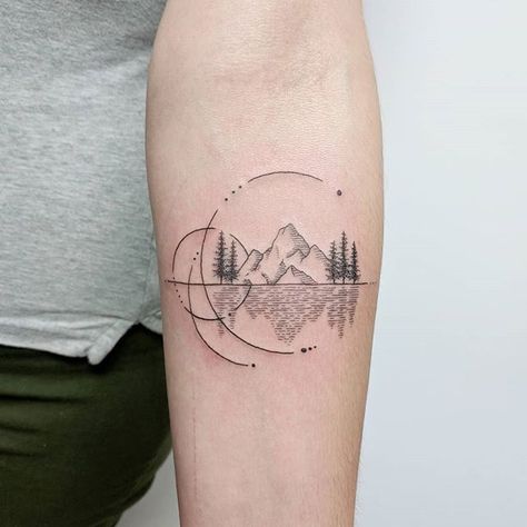 … tattoo idea | tattoo | tattoo aessthetics | forearm tattoo | arm tattoo | girl tattoo | tattoo inspo | aesthetics | tattoo idea inspo | instagram inspo | instagram story | Moutain Tattoos, Natur Tattoo Arm, Small Mountain Tattoo, Colorado Tattoo, Mountain Tattoo Simple, Minimalist Tattoo Ideas, Hiking Tattoo, Inked Tattoo, Modern Tattoos