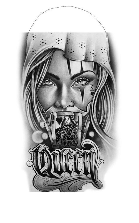 Badass Drawings, Chicano Tattoos Sleeve, Catrina Tattoo, Skull Girl Tattoo, Girl Face Tattoo, Gangsta Tattoos, Chicano Style Tattoo, Chicano Tattoos, Chicano Tattoo