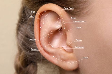 Ear Piercings For Health, Balanced Ear Piercings, Ear Piercings And What They Help With, Ear Piercing Ideas Chart Names, Ear Mapping, Ear Piercing Pain Scale, Ear Piercing Spots, Ear Piercing Chart Pain, Most Painful Ear Piercings Chart