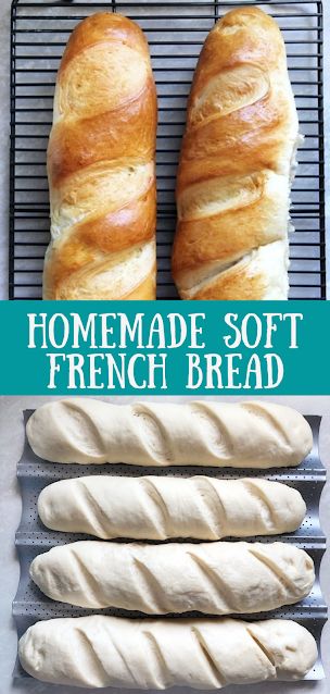 Soft French Bread, Easy French Bread Recipe, Homemade French Bread, Baguette Recipe, French Bread Recipe, Baguette Bread, Homemade Bread Recipes Easy, Artisan Bread Recipes, French Baguette