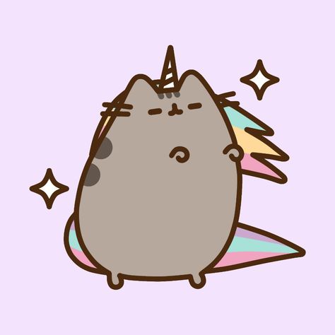 Pusheen Unicorn, Pusheen Love, Pusheen Stickers, Animals Gif, Pusheen Cute, Pusheen Cat, Poster Designs, Cute Cartoon Drawings, Cute Easy Drawings