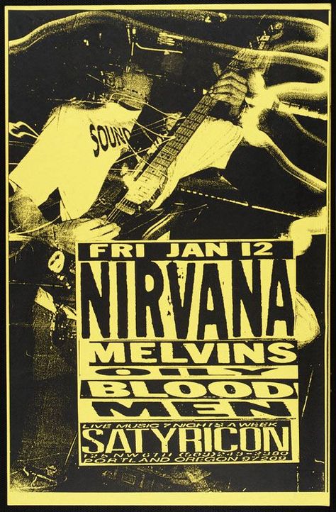 Nirvana Concert Poster, Nirvana Concert, Concert Flyers, Nirvana Poster, Grunge Party, Grunge Posters, Rock Band Posters, Punk Poster, Vintage Music Posters