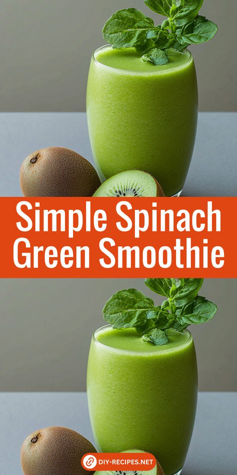 This simple spinach green smoothie is perfect for a healthy boost. Frozen banana and almond milk make it creamy and satisfying! Simple Green Smoothie Recipes, Frozen Spinach Smoothie, Smoothies With Spinach, Green Smoothie Recipes Healthy, Banana Spinach Smoothie, Spinach Smoothie Recipes, Super Green Smoothie, Mango Smoothie Recipes, Sweet Smoothies