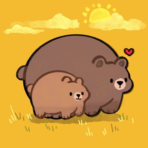 Bears Illustration Cute, Bear Pfp Cute, Cute Bears Drawing, Kawaii Bear Drawing, Doodles Of Animals, Bear Cute Drawing, Bear Art Drawing, Bear Drawing Cute, Bear Art Cute