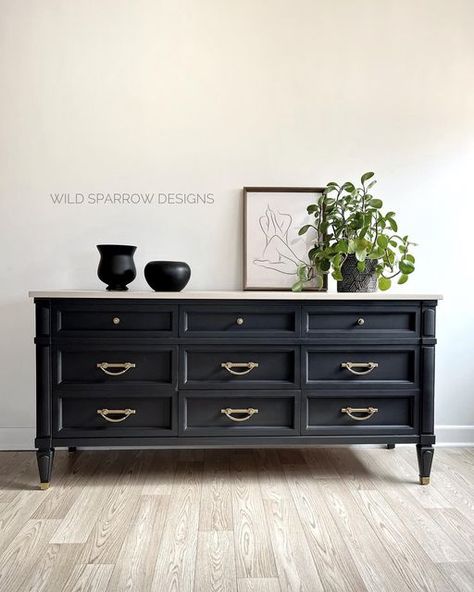 Black Stained Dresser, Dresser Makeover Black, Mom Bedroom, Vintage Dresser Makeover, Stained Dresser, Dresser Refinish, Dresser Redo, Black Dresser, Furniture Redos