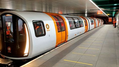 Subway Photography, Glasgow Subway, Train Aesthetic, Underground Station, Rapid Transit, Subway Train, Train Service, London Transport, Bus Coach