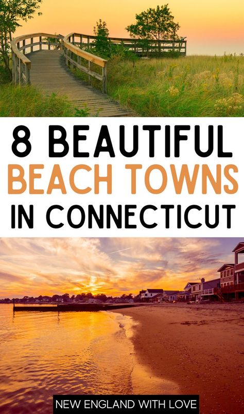 Whether you’re looking for fun summer things to do like swimming and sandcastle building, or you’re just wanting to spend a lovely day enjoying charming coastal Connecticut towns, you’ll find it here on this list of the best Connecticut beach towns! Fun Summer Things, Connecticut Aesthetic, Coastal Connecticut, Connecticut Coast, Visit Connecticut, New England Beach, New London Connecticut, Rhode Island Travel, Connecticut Travel