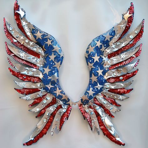 American Flag Angel Wings Patriotic America, Inspirational Digital Art, Angel Wings Design, The American Flag, Construction Toy, Wings Design, Cartoon Outfits, Belly Dancers, The Wings