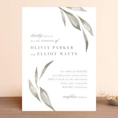 Letterpress Save The Dates, Wedding Invitations Leaves, Minimal Wedding Invitation, Wreath Wedding Invitations, Garden Wedding Invitations, Wedding Address, Garden Wedding Venue, Wedding Favor Stickers, Letterpress Invitations