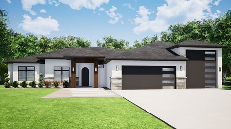 Home Plan: 203-10008 | 2483 heated square feet | 2.75 bathroom | 3 bedroom | high ceilings | fireplace | RV Storage | a luxurious master suite | a covered entry | #archilovers #archidaily #architect #architecture #art #beautiful #entrepreneur #realEstate #realty #floorPlan #house #home #Luxury #Contemporary #Mediterranean #AttachedGarage #LargeGarage #ThreeCarGarage #SideEntry #RVStorage #CoveredPorch Contemporary Ranch Home, Sitting Nook, Modern Ranch House, Rv Garage, Garage Floor Plans, Garage House Plans, Modern Ranch, Open Space Living, Ranch Style Homes