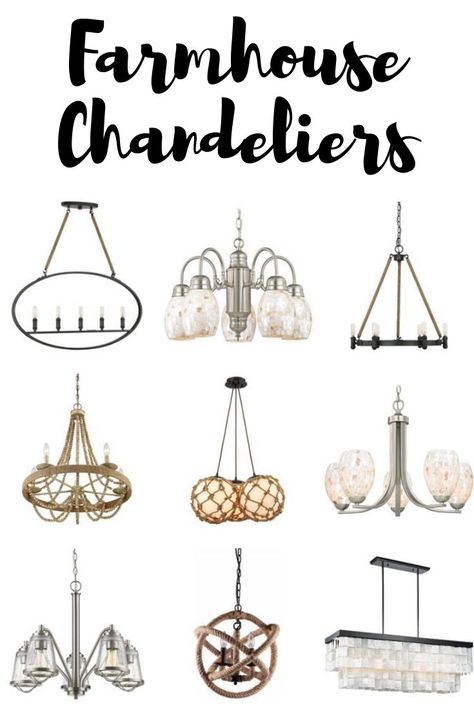 100+ Farmhouse Chandeliers! Discover the best rustic chandeliers and farm home style lighting fixtures for your farmhouse. Coastal Chandeliers, Farmhouse Style Lighting Fixtures, Beach Chandelier, Nautical Chandelier, Home Chandeliers, Nautical Pendant Lighting, Rustic Chandeliers, Capiz Shell Chandelier, Farmhouse Chandelier Lighting