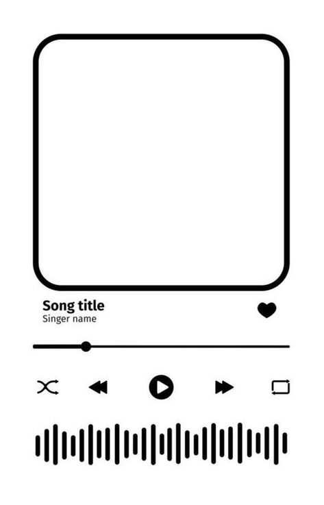 Spotyfi Frame White, Spotify Frame White, Spotify Sketch, Dessin Spotify, Spotify Playlist Drawing, Music Playing Template, Spotify Design, Music Cover Photos, Music Tutorials