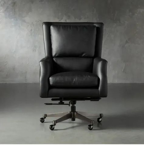 Upgrading Your Office with Ellie Ann's Interior Design Alex Desk, Rolling Desk Chair, Leather Desk Chair, Rolling Desk, Arhaus Furniture, Furniture Details Design, Leather Desk, Upholstery Cleaner, Furniture Care