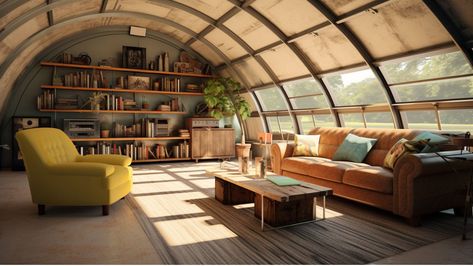 16 Reasons Why Living In A Quonset Hut Makes Perfect Sense Quonset Homes Interiors, Quanza Hut House, Quonset House, Arched Cabins, Hangar Homes, Yurt Interior, U Shaped Houses, Different Cultures Around The World, Quonset Homes