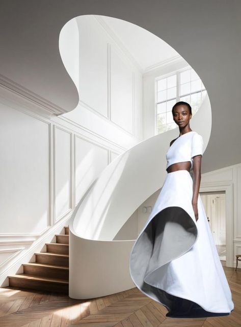 What Happens When High Fashion is Inspired by Iconic Architecture? Fashion Inspired By Architecture, Architecture Fashion Design, Architecture And Fashion, Architect Fashion, Architectural Fashion, Iconic Architecture, Interior Staircase, Sculptural Fashion, Conceptual Fashion