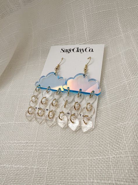 Rain Earrings, Iridescent Acrylic, Eras Tour Outfit, Midnight Rain, Taylor Swift Inspired, Eras Tour, Taylor Swift, Swift, Dangle Drop Earrings