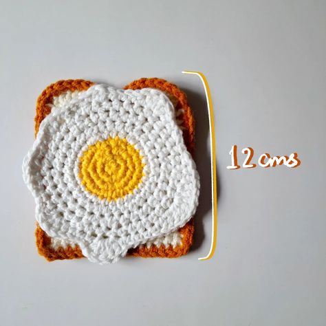 Egg & Toast Coaster Set🍳🍞 I remember back when I first crocheted these, everyone seemed to really like them, so I'm so happy to officially post them now haha🤭 Can't decide which is cuter - the sunny side up egg or the fluffy toast🙈 for more details, dm or check the link in my bio💗 . . . . . #EggAndToast #CrochetCoaster #Crochet #CrochetLove #HandmadeWithLove #CrochetDesigns #CraftyCreations #HandmadeBusiness #CrochetAddict #YarnLove #SmallBusinessOwner #SupportSmallBusiness #CrochetCommuni... Crochet Toast Coaster Free Pattern, Toast Coaster, Handmade Small Business, Egg Toast, Crochet Coasters, Handmade Business, Crochet Designs, So Happy, Coaster Set