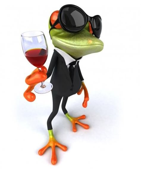 French Funny, Frog Images, 3d Frog, Wine Images, Pet Frogs, Red Eyed Tree Frog, Frog Illustration, Frog Crafts, Happy Weekend Quotes