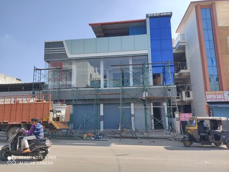 Glass Glazing Elevation, Christmas Arch, Commercial Design Exterior, Front Elevation Designs, Commercial Building, Design Exterior, Front Elevation, Mysore, Commercial Design