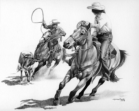 Team Roping Rope Drawing, Roping Horse, Team Roper, Calf Roping, Life Sketch, Rodeo Events, Rodeo Cowboys, Team Roping, Rodeo Life