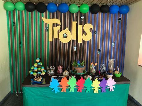 #trolls #Ramon birthday Branch Trolls Birthday Party, Trolls Branch Birthday Party Ideas, Brozone Birthday Party, Boys Trolls Birthday Party, Trolls Boy Birthday Party, Trolls Birthday Party Ideas Boys, Branch Birthday Party, Birthday Ideas For Boys, Diy Trolls Birthday Party