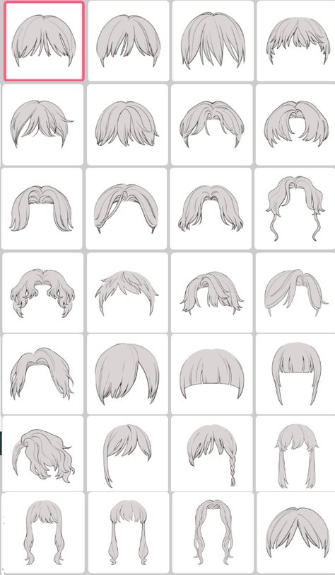 Side Ways Face Drawing Reference, Hair Reference Men Drawing, Drawn Hair Reference, Webtoon Hairstyles Male, Front Hair Reference Drawing, Short Hair With Bangs Drawing Reference, Drawn Hairstyles Character Design, Art Style Hair Drawing, Hair Drawing Middle Part