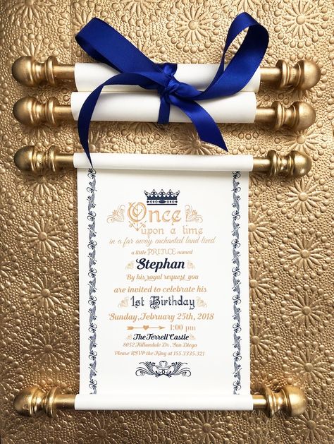 Prince Invitation, Royal Invitation, Scroll Invitation, Prince Birthday Party, Prince Theme, Crown Images, Disney Prince, Royal Theme, Prince Party