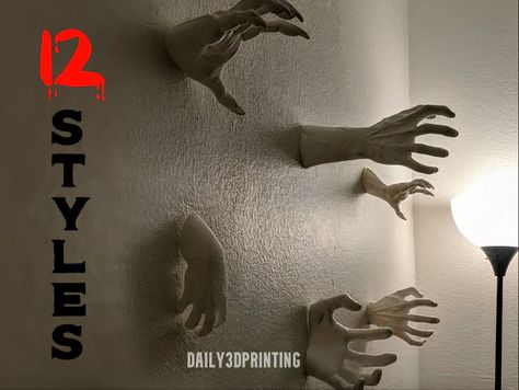 Creepy Hand, Drukarka 3d, Horror Photos, Creepy Decor, Halloween 3d, Horror Decor, Halloween Tattoo, Wreaths Diy, Spooky Scary