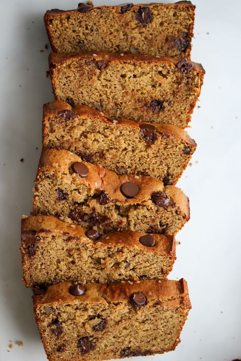 Chickpea Flour Banana Bread with Dark Chocolate and Walnuts (Gluten-Free) - Dishing Out Health Dishing Out Health, Healthy Breads, Mini Loaves, Flours Banana Bread, Gluten Free Dishes, Healthy Bread, Chickpea Flour, Gluten Free Sugar Free, Snack Options